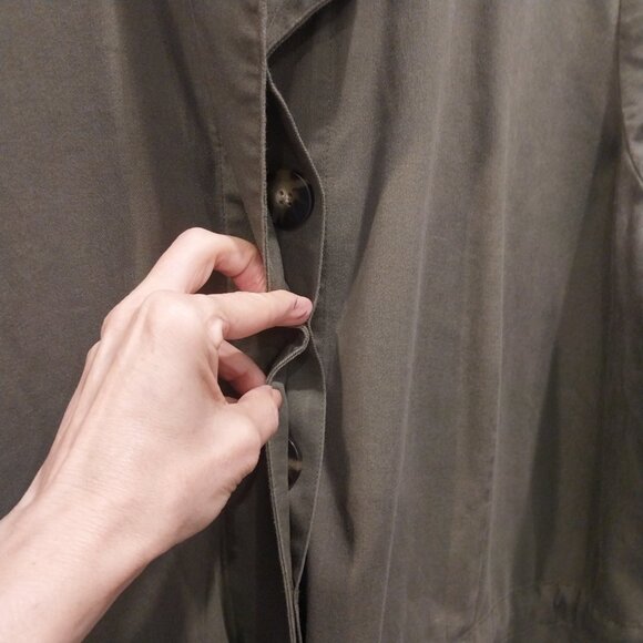 J Jill Utility Safari Jacket Womens 2X Olive Green Anorak Tie Waist Lightweight. - Picture 5 of 13